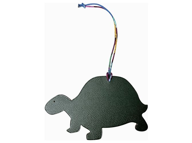 Hermès Hermes Petit H Turtle Charm for Women Brown Green