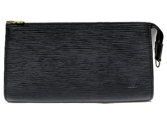 Pochette Louis Vuitton en cuir Epi Noir