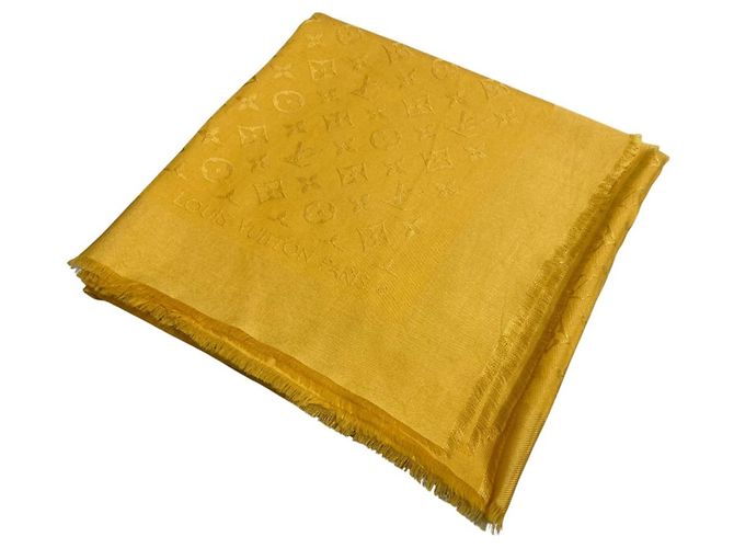 Estola de seda e lã Louis Vuitton Amarelo