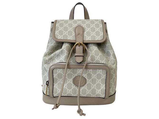 Zaino Gucci GG Supreme Interlocking G Marrone Grigio