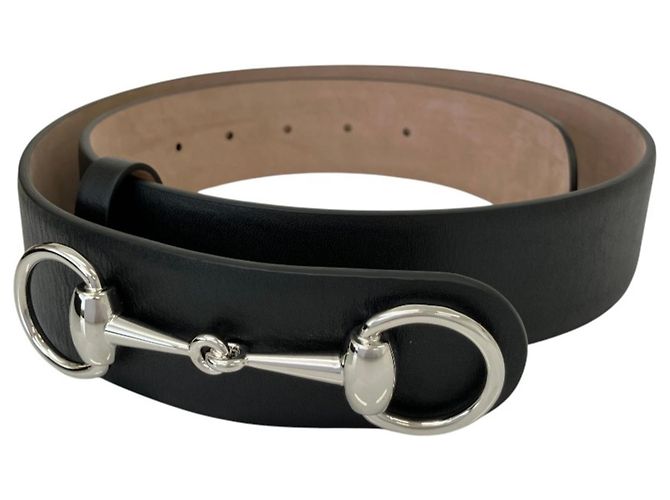 Cinto de couro GUCCI Horsebit 1955 Preto