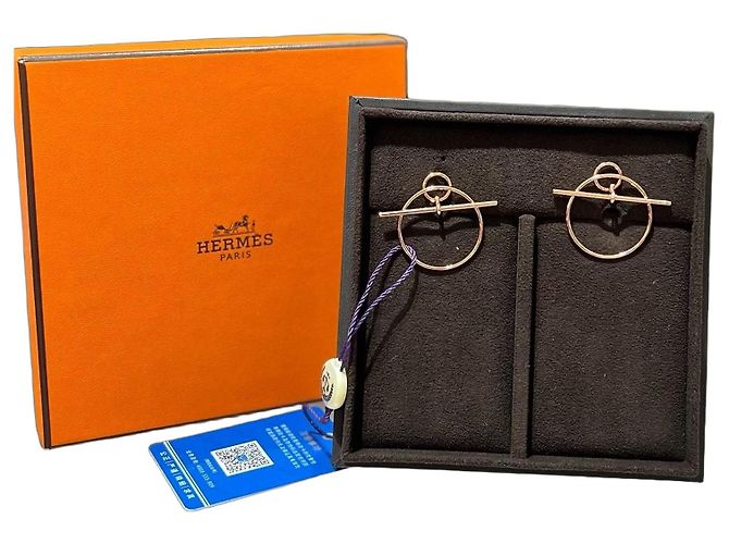 Hermès Loop Ohrringe aus Roségold Golden