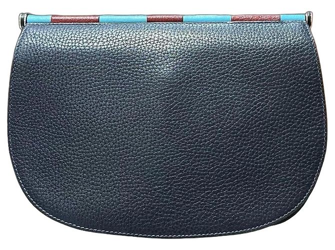 Bolsa Hermès Saut Azul escuro