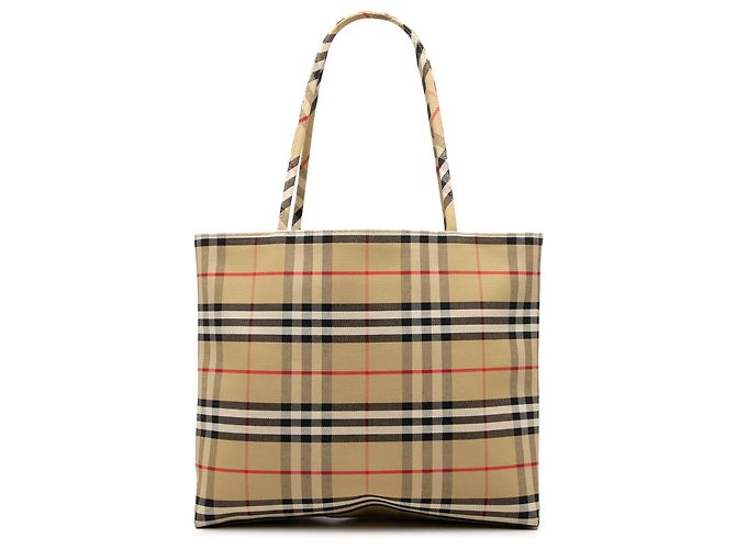 Borsa Tote Burberry Beige House Check Canvas