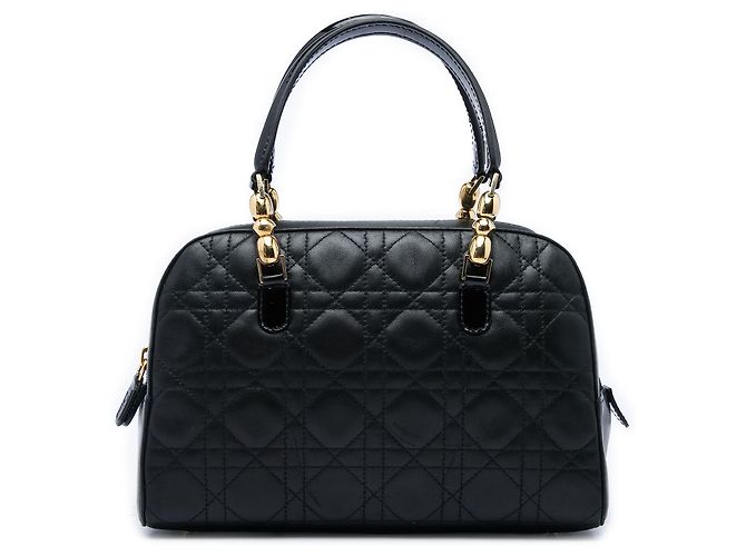 Borsa a mano Dior Malice in pelle d'agnello Cannage nera Nero