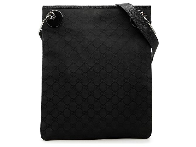 Bolsa Tiracolo Gucci Black GG Canvas Eclipse Preto