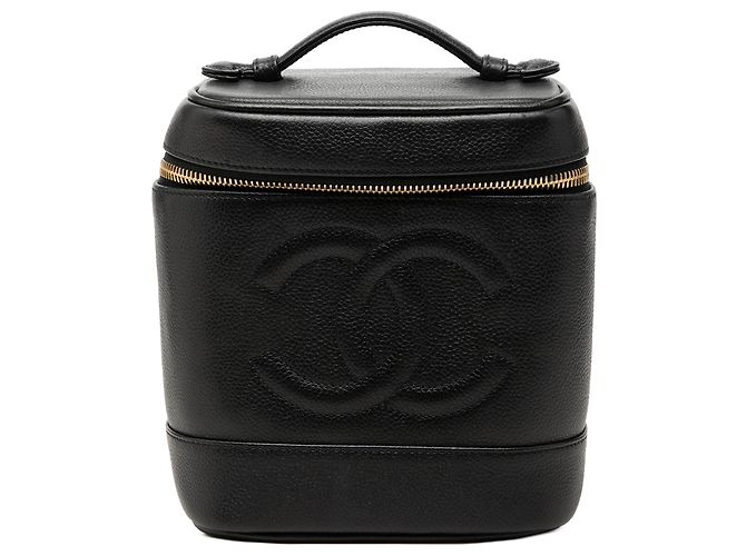 Bolsa Vanity Chanel Black CC Caviar Preto