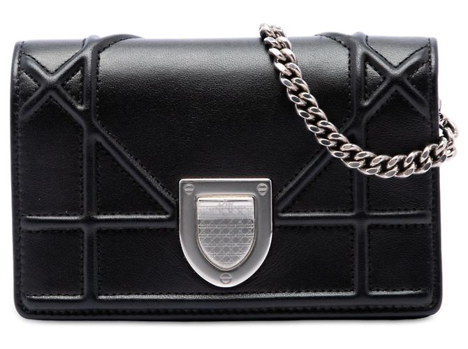 Dior Diorama Flap in pelle d'agnello nera Nero
