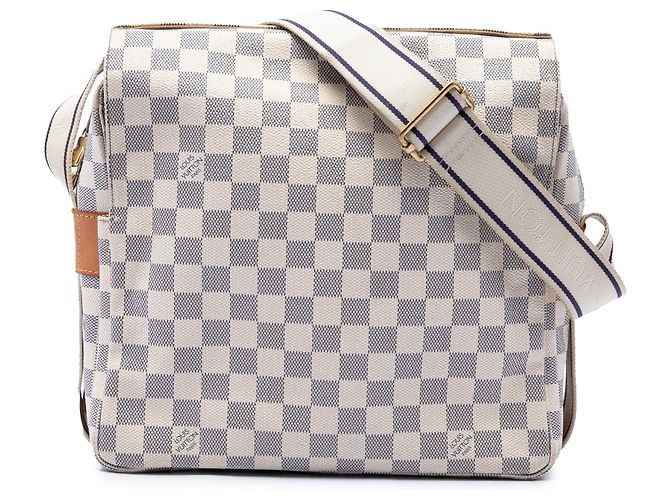 Louis Vuitton White Damier Azur Naviglio Branco
