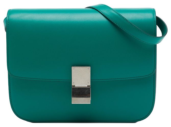 Céline Celine Blue Medium Calfskin Classic Box Bleu
