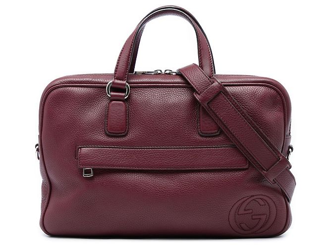 Pasta Soho Gucci em couro de bezerro vermelho Bordeaux