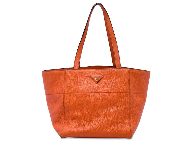 Prada Orange Vitello Daino Tote