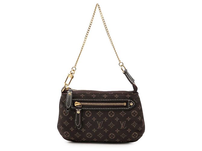 Louis Vuitton Brown Monogram Mini Lin Mini Pochette Accessoires Marrone Marrone scuro