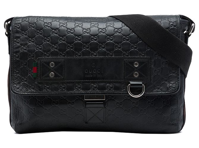 Borsa a tracolla Gucci Black Guccissima Web Nero