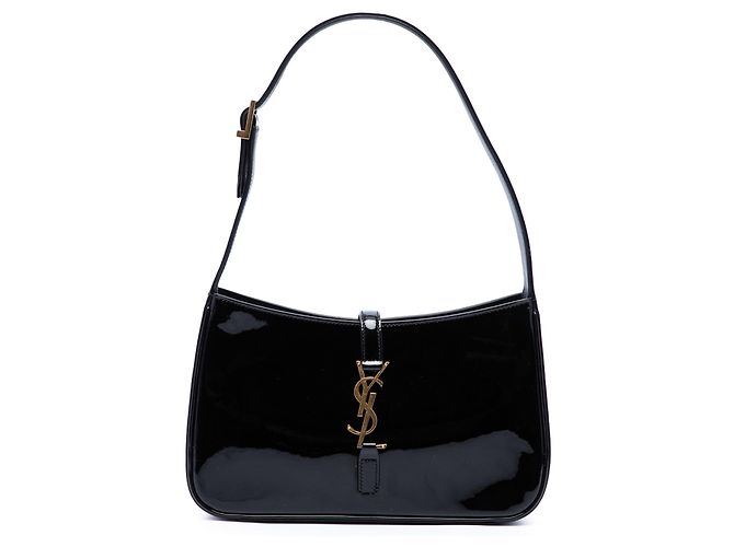Saint Laurent Mini Le 5 a 7 in vernice nera Nero