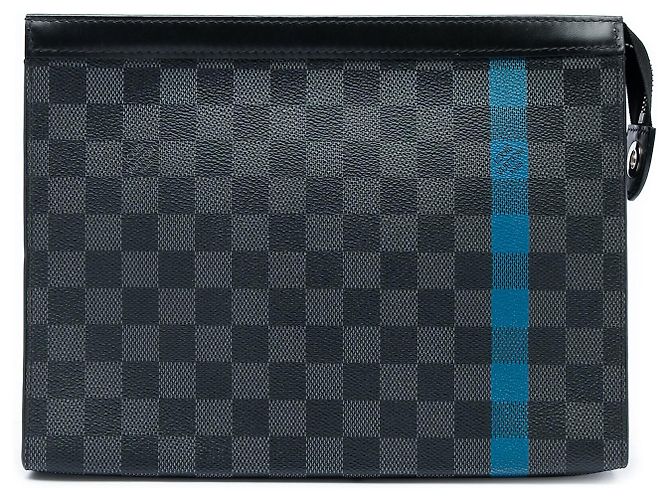 Louis Vuitton Black Damier Graphite Stripe Pochette Voyage MM Nero