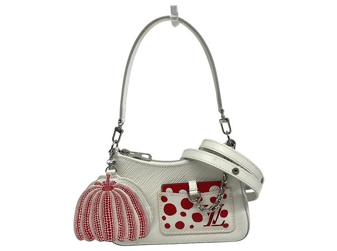 Bolsa de Ombro Louis Vuitton x Yayoi Kusama Marellini Branco Vermelho