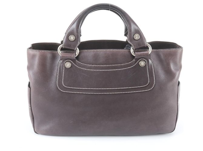 Céline Borsa tote in pelle Celine Boogie Bag Marrone