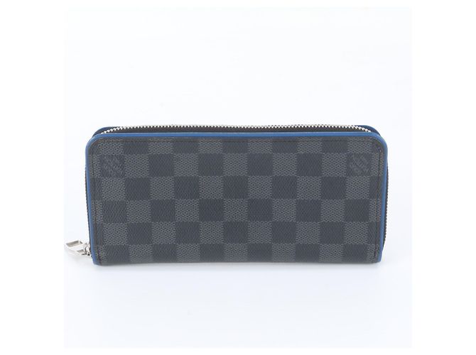 Portafoglio Zippy Louis Vuitton Damier Graphite Nero Blu