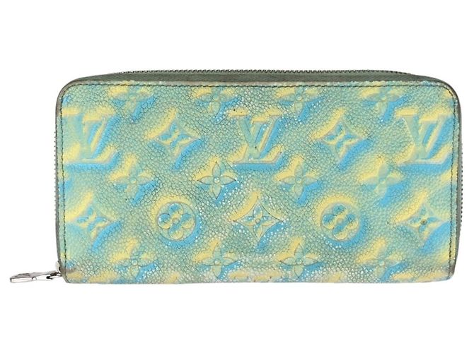 Louis Vuitton Monogram Empreinte Long Wallet Blue Yellow