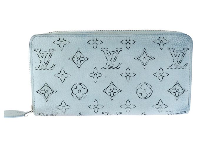 Louis Vuitton Monogram Mahina Zippy Wallet Light blue