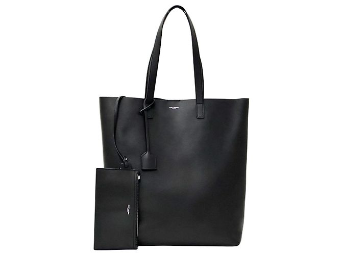 Saint Laurent Shopper aus schwarzem Leder