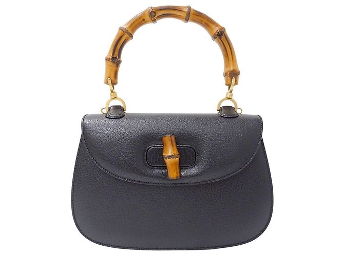 Bamboo Borsa Gucci in pelle nera e bambù Nero
