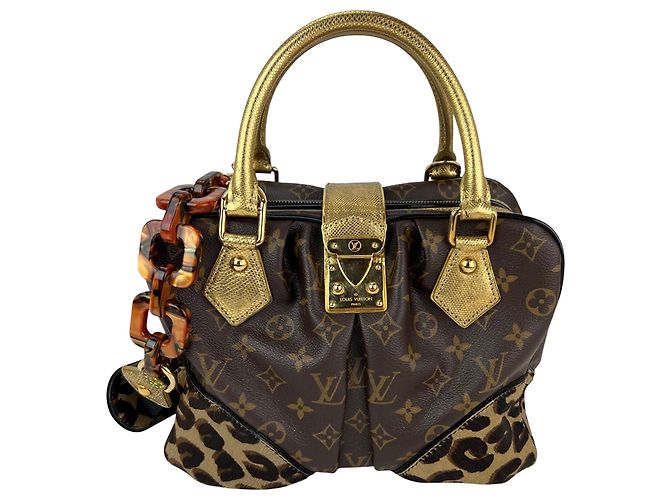 Borsa Louis Vuitton Adele Monogram Leopard Shoulder Bag Limited Edition Marrone
