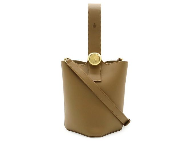 Borsa a secchiello Pebble Loewe Marrone