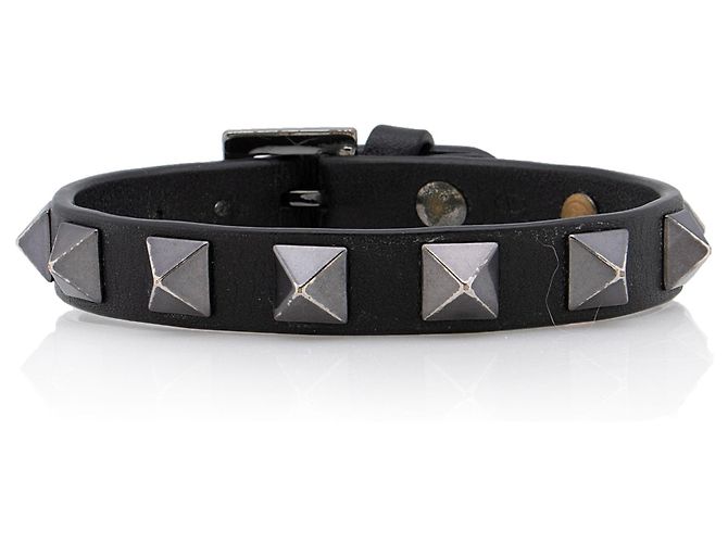 Valentino Garavani Valentino Rockstud Armband aus Kalbsleder Schwarz