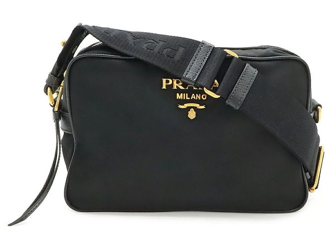 Bolso bandolera Prada de nylon negro