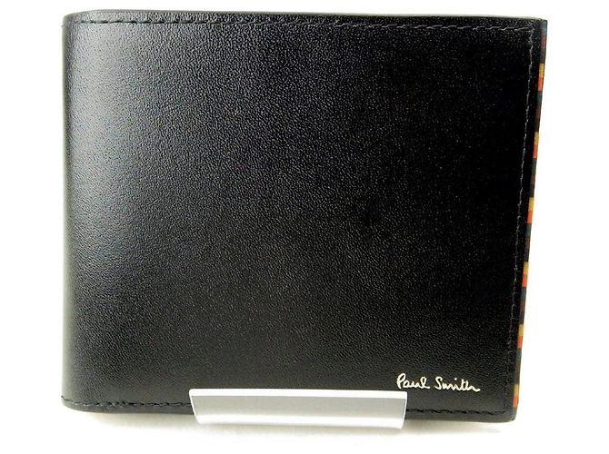 Portefeuille en cuir Paul Smith Brite Stripe Trim Noir