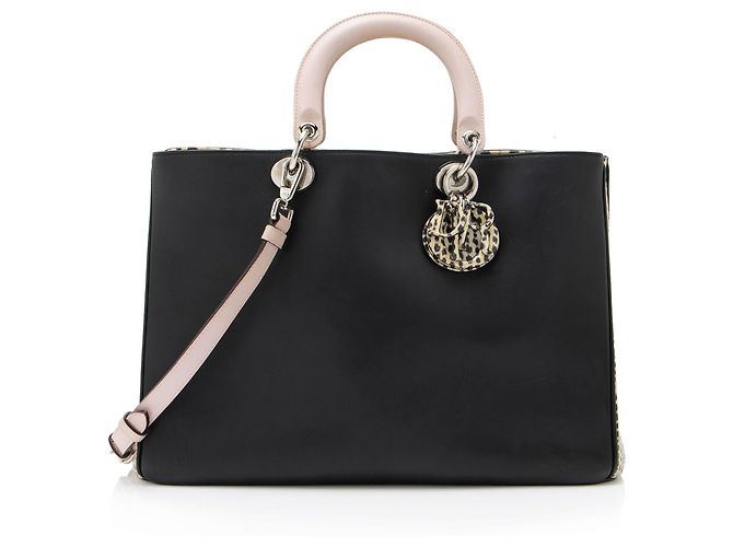 Tote Diorissimo Large em pele de vitelo com efeito de pele de cobra Dior Preto