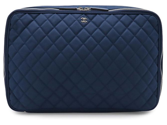 Borsa per laptop Chanel Matelassé Blu
