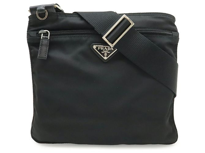 Borsa a tracolla Prada con logo Triangle Nero