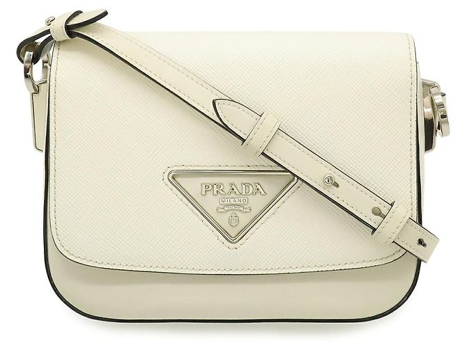 Pochette 2-Way Prada Identity Logo Marrone Beige