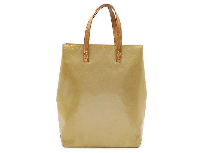 Saco Tote Louis Vuitton Monogram Vernis Lead MM Marrom Bege