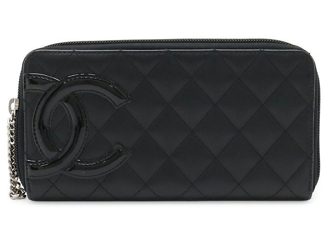 Portefeuille zippé Chanel Cambon Line Noir