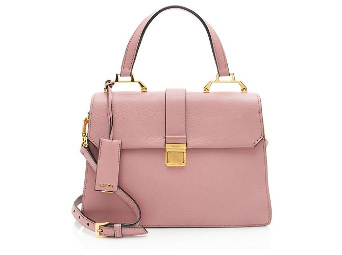 Miu Miu Leather Madras Top Handle Rosa