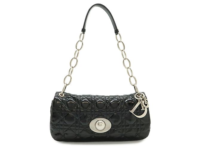 Dior Cannage Chain Shoulder Bag Black