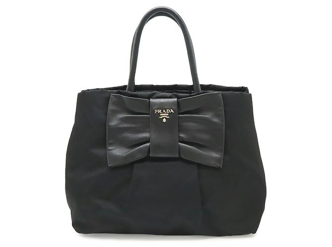 Borsa Tote Prada Ribbon Nero