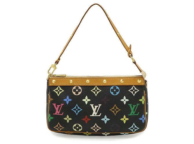 Bolsa de Acessórios Louis Vuitton Preta em Tecido Preto