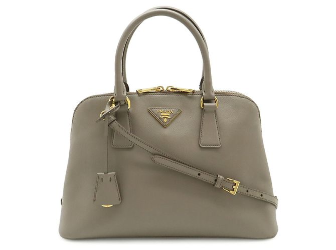 Prada Triangle Logo Handbag Brown Beige