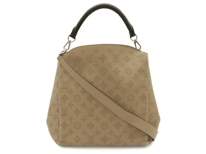 Borsa a tracolla Louis Vuitton Mahina Babylon PM Marrone Beige