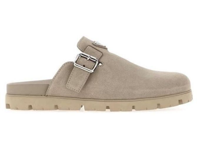 Mule Prada in camoscio beige Marrone