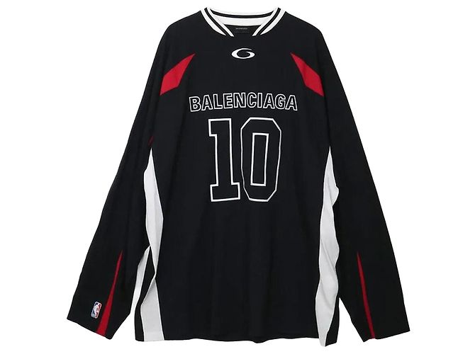 Balenciaga Neues NBA Oversized Long Sleeve T-Shirt Größe Rot
