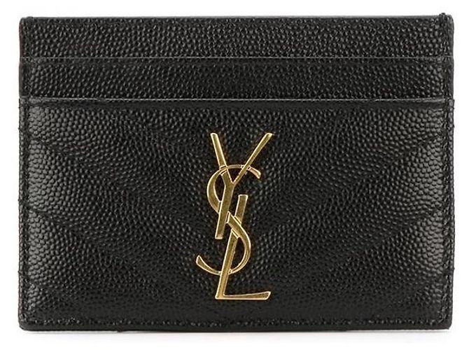 Saint Laurent Monogram Matelassé Card Holder Black