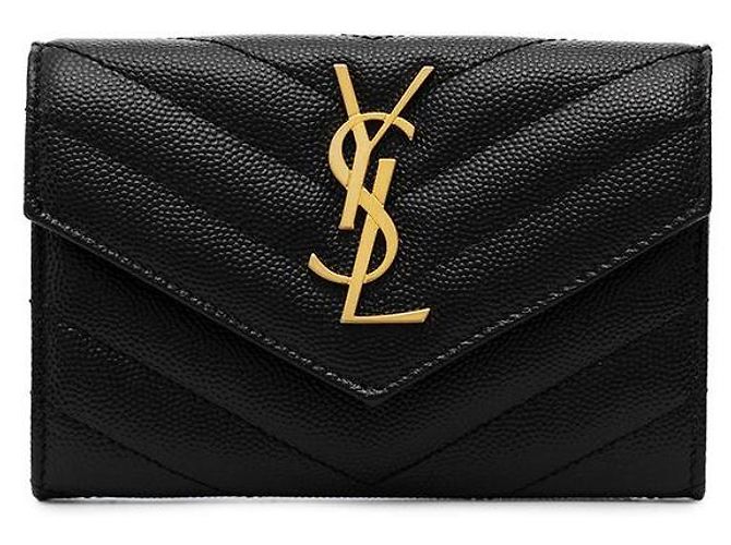 Saint Laurent Monogram Flap Cardholder Black