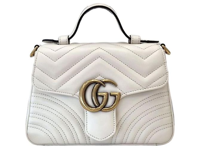 Gucci Mini Top Handle Shoulder Bag White