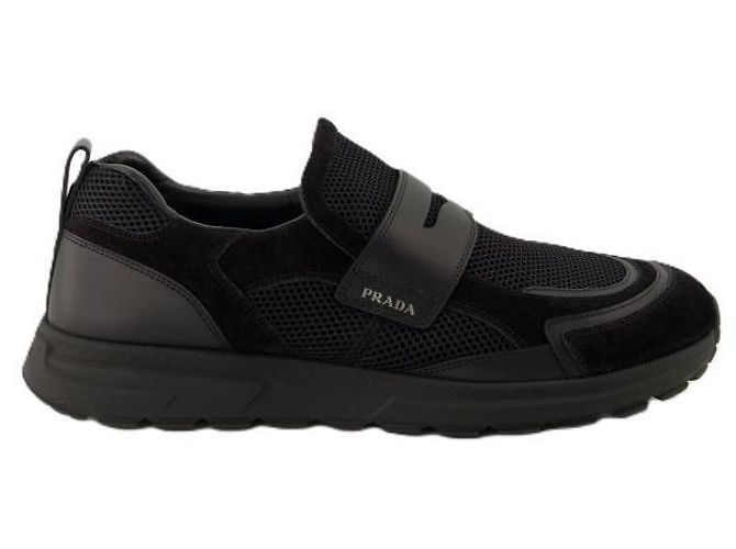 Prada Baskets Frac Mesh Leather Noir